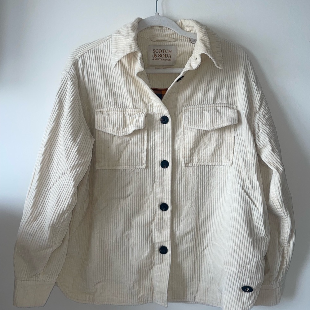 Men's Organic Cotton Scotch & Soda Corduroy White/Cream Jacket Size XS - Picture 4 of 10
